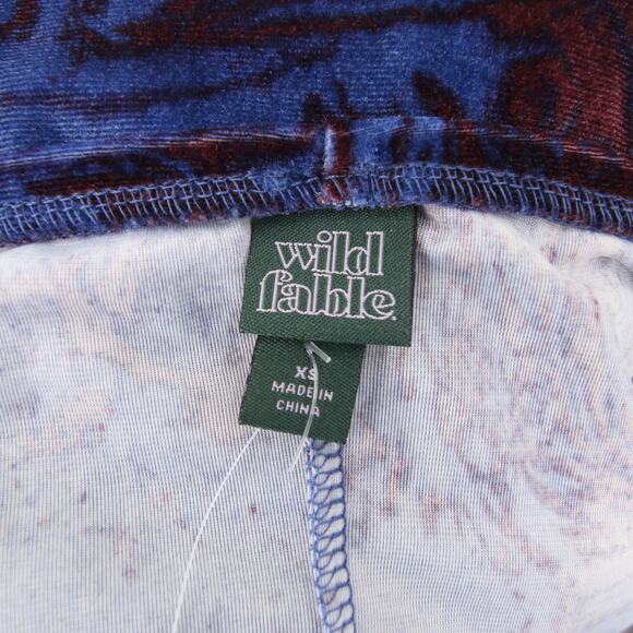 Wild Fable Dress Blue Purple Velvet Long Sleeve Ruched Square Neck Mini Size XS - Picture 8 of 10